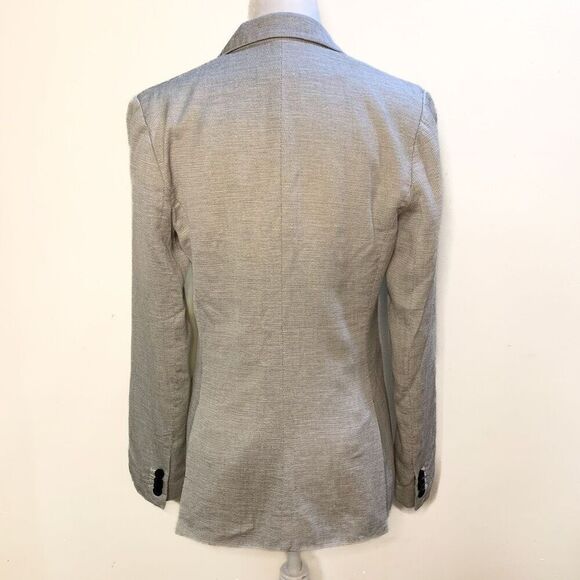 Veronica Beard Dickey Jacket Linen Blend Collared Suit Blazer Size 1 Grey - Picture 8 of 10